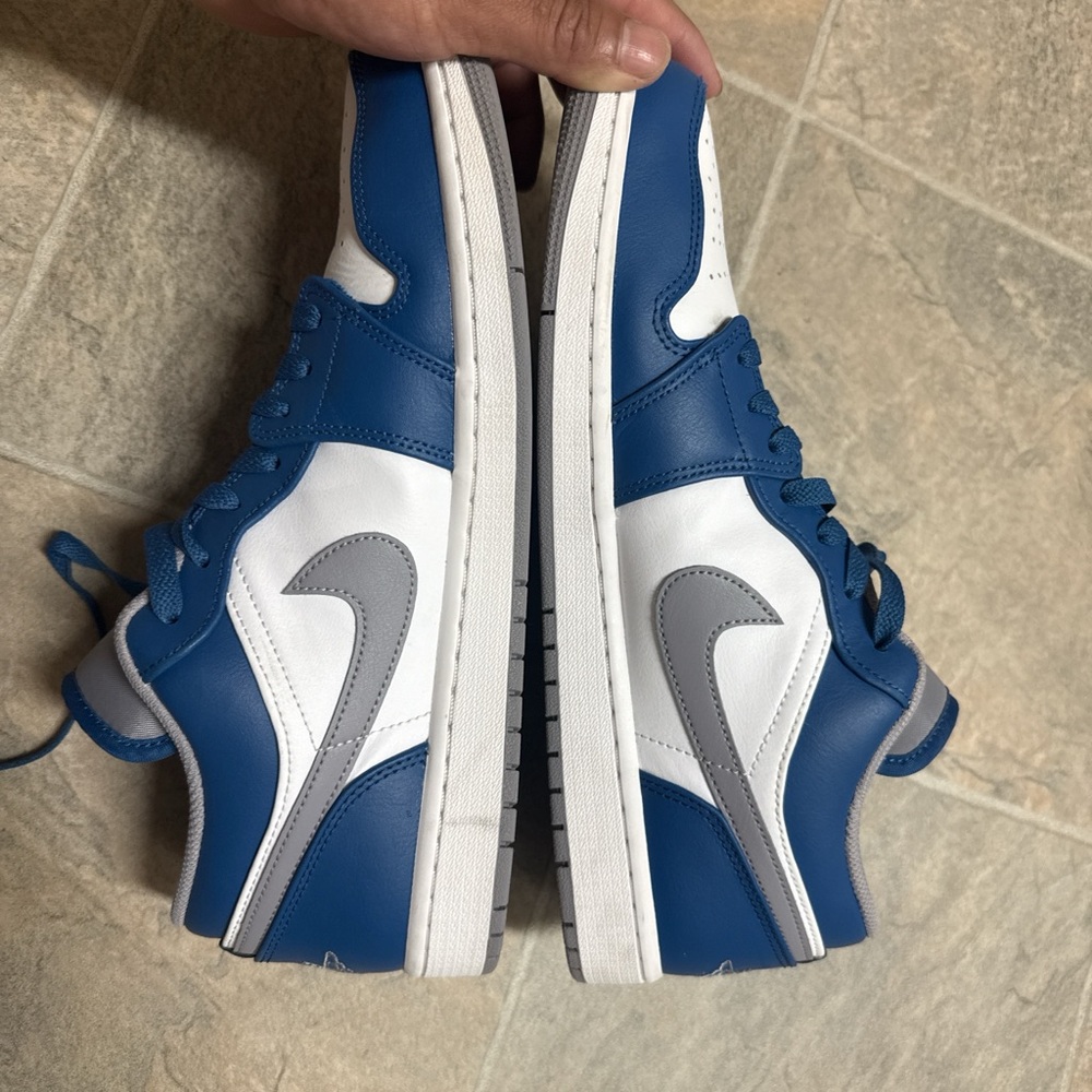 Nike Blue and White Sneakers with Gray Accents
